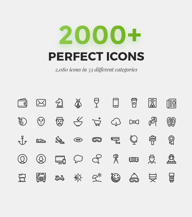 2000 Amazing Icons for 53 Categories