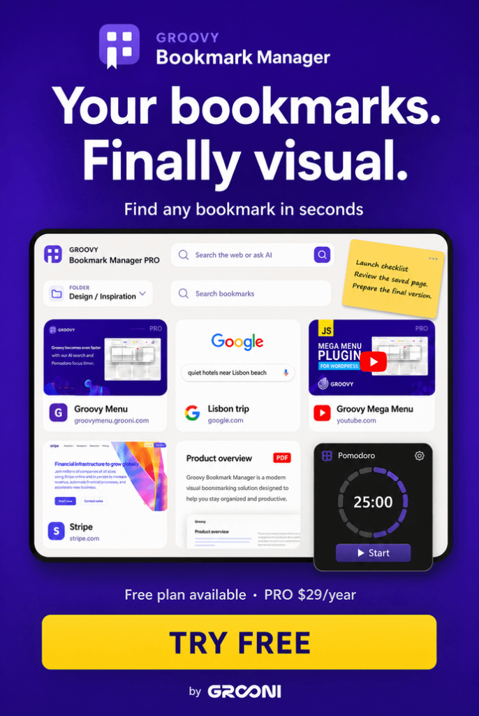 Groovy bookmark manager PRO 